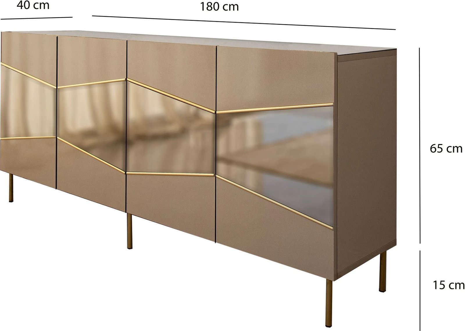 Konsolë Hanah Home, Nice, bronz dhe ari