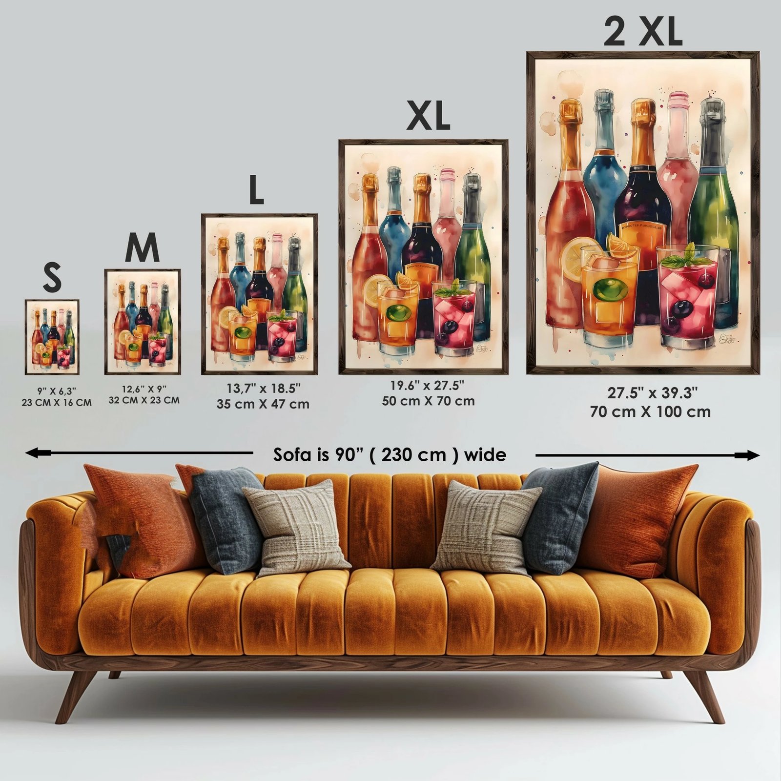 Pikturë dekorative me kornizë MDF, shumëngjyrëshe, Wallity GE212-L