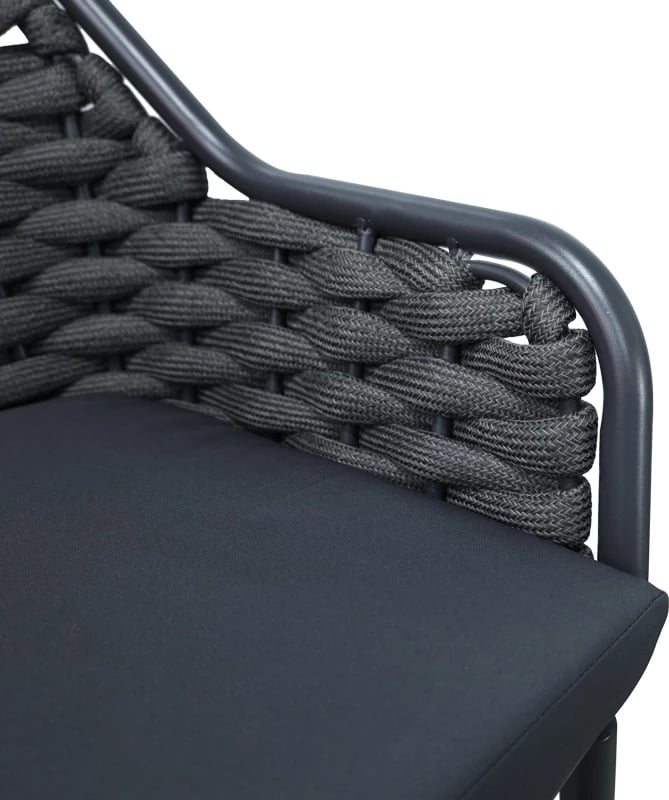 Karrige për bar Zuki alumini, e grisë, me jastëk, 55x54x109cm