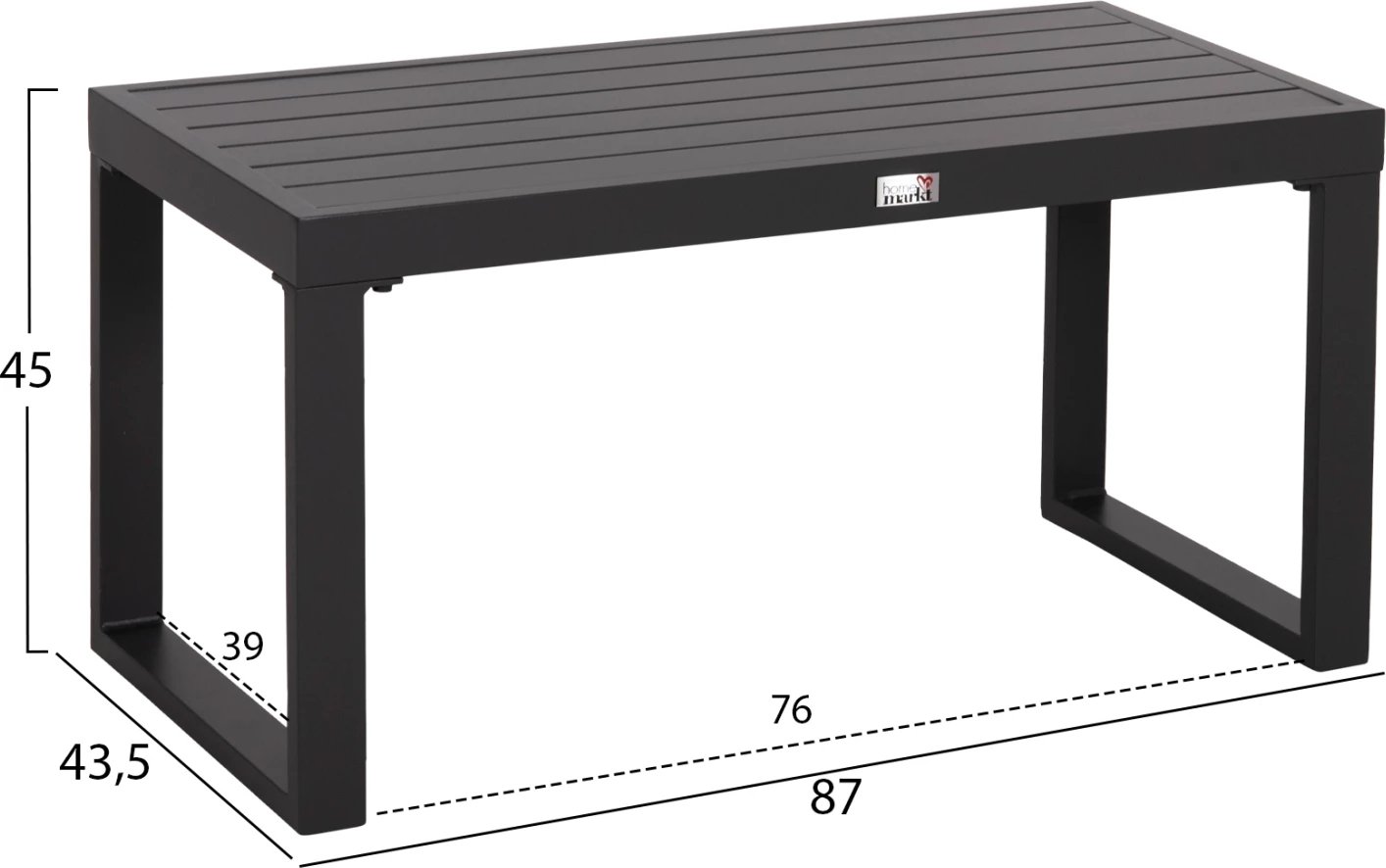 Tavolinë anësore për shezlong, alumin, ngjyrë gri e errët, SENTRY FH6275.03, 87x43.5x45cm