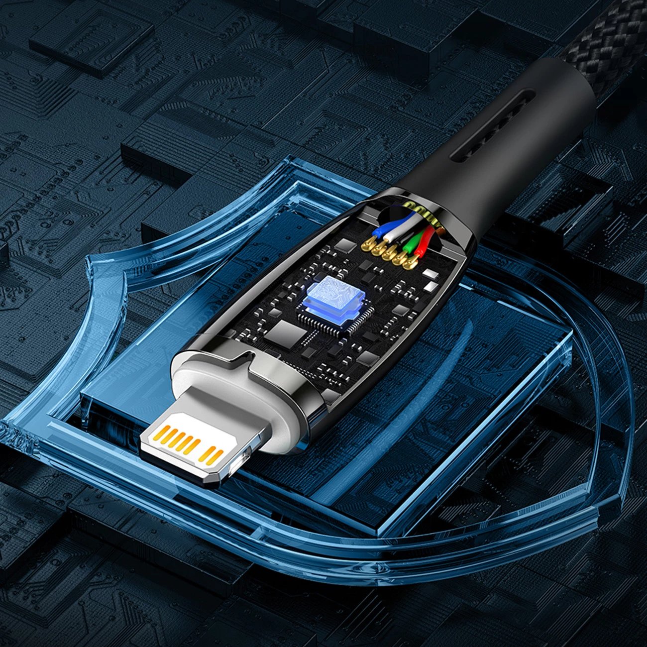 Kabllo Baseus Glimmer Series USB-A në Lightning, 2m, 2.4A, e zezë