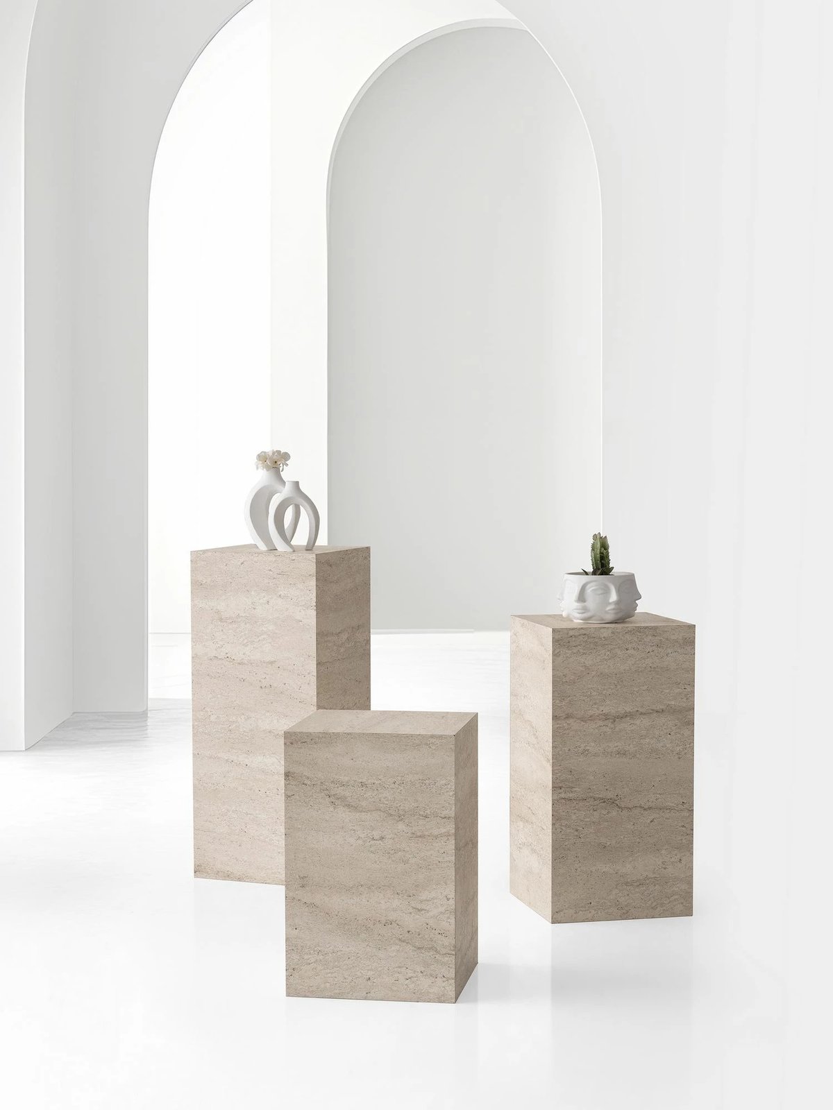 Set mbajtësesh për lule, ngjyrë travertin, Skye Decor, 3 copë, 9540 Set mbajtësesh për lule, ngjyrë travertin, Skye Decor, 3 copë, 9540