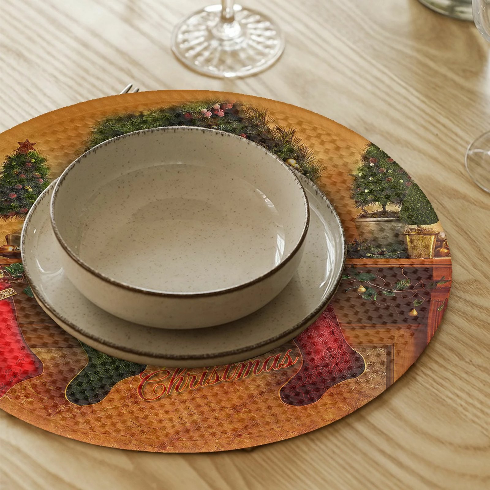 Ndamëse tavoline Hermia Concept, shumëngjyrëshe, 4 copë, 37cm