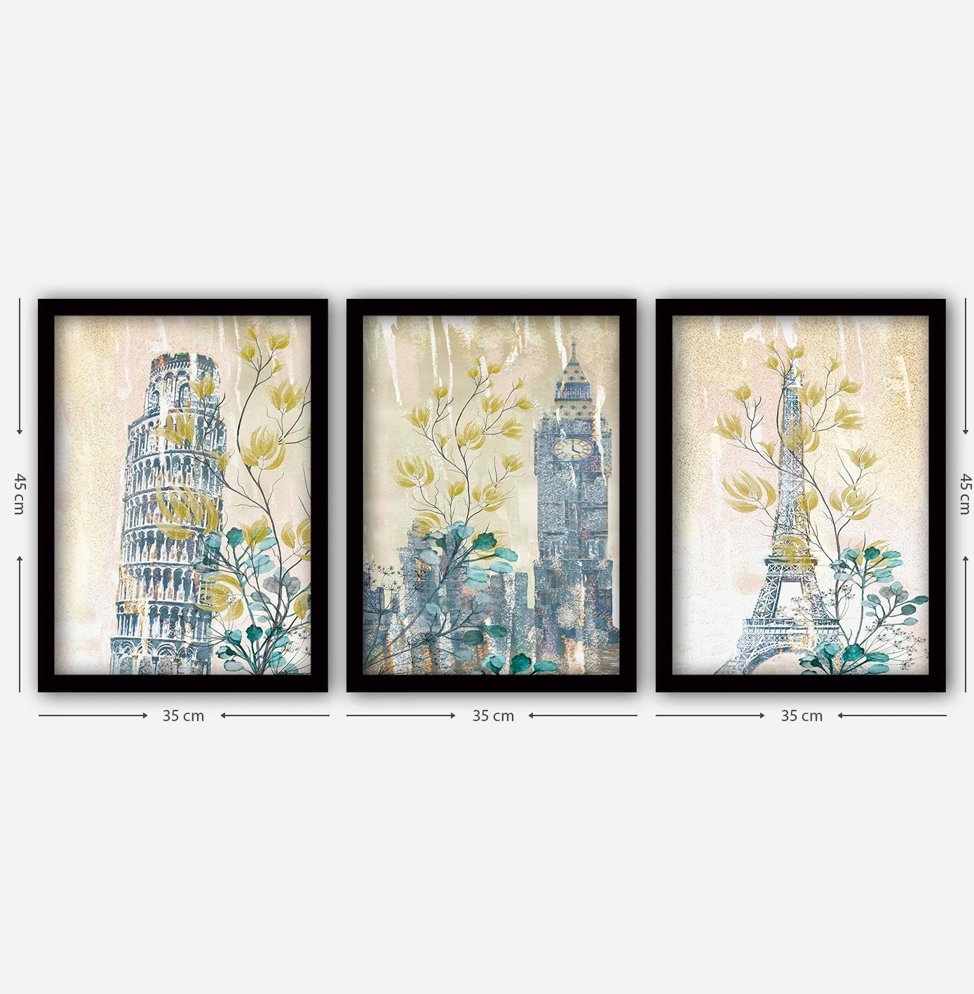 Pikturë dekorative me kornizë (3 copë), Wallity, 3SC49