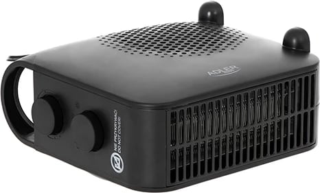 Ngrohës me ventilator, Adler AD 7725, 2000W, 2 nivele, termostat, pozicion vertikal/horizontal, e zezë