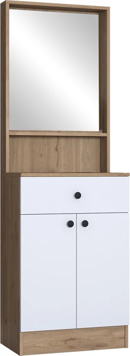 Mobilje hyrëse Rockder, ngjyrë e bardhë-natyrale, 60x35.5x182.8cm