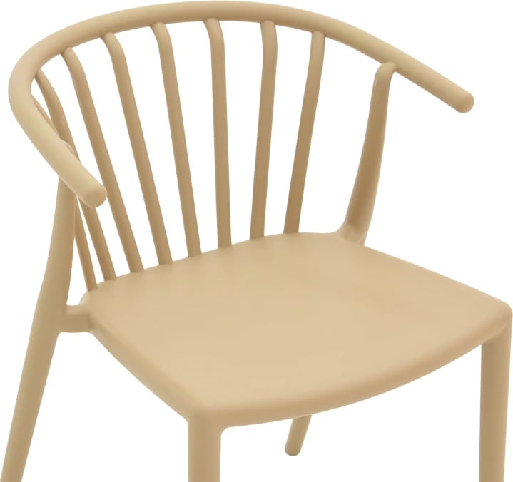 Karrige krahu Zelma pp, ngjyrë kapuçino e çelët, 55x53x73cm