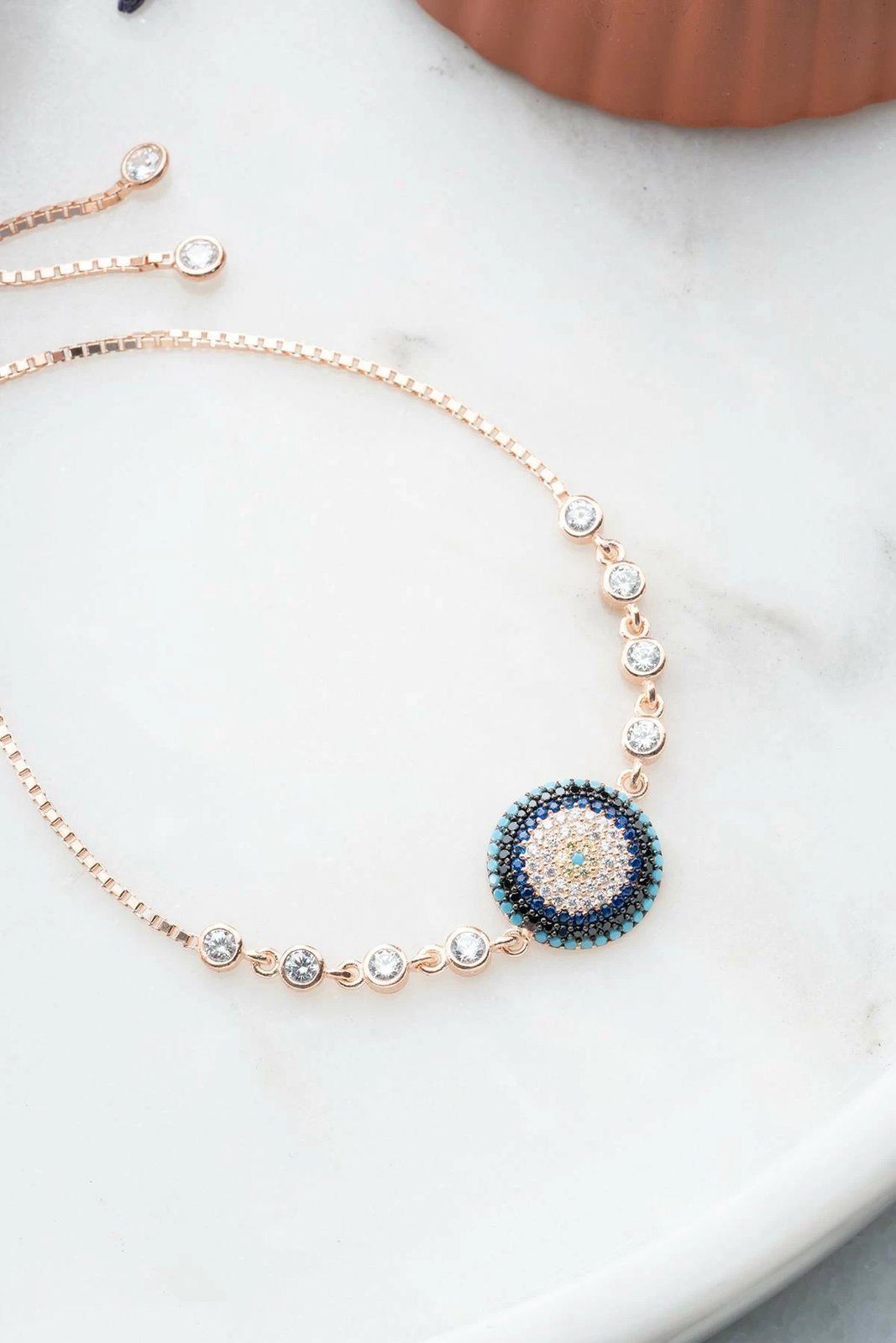 Byzylyk argjendi Jumeon, ngjyrë rozë e artë dhe kaltër e errët, NRZ999106