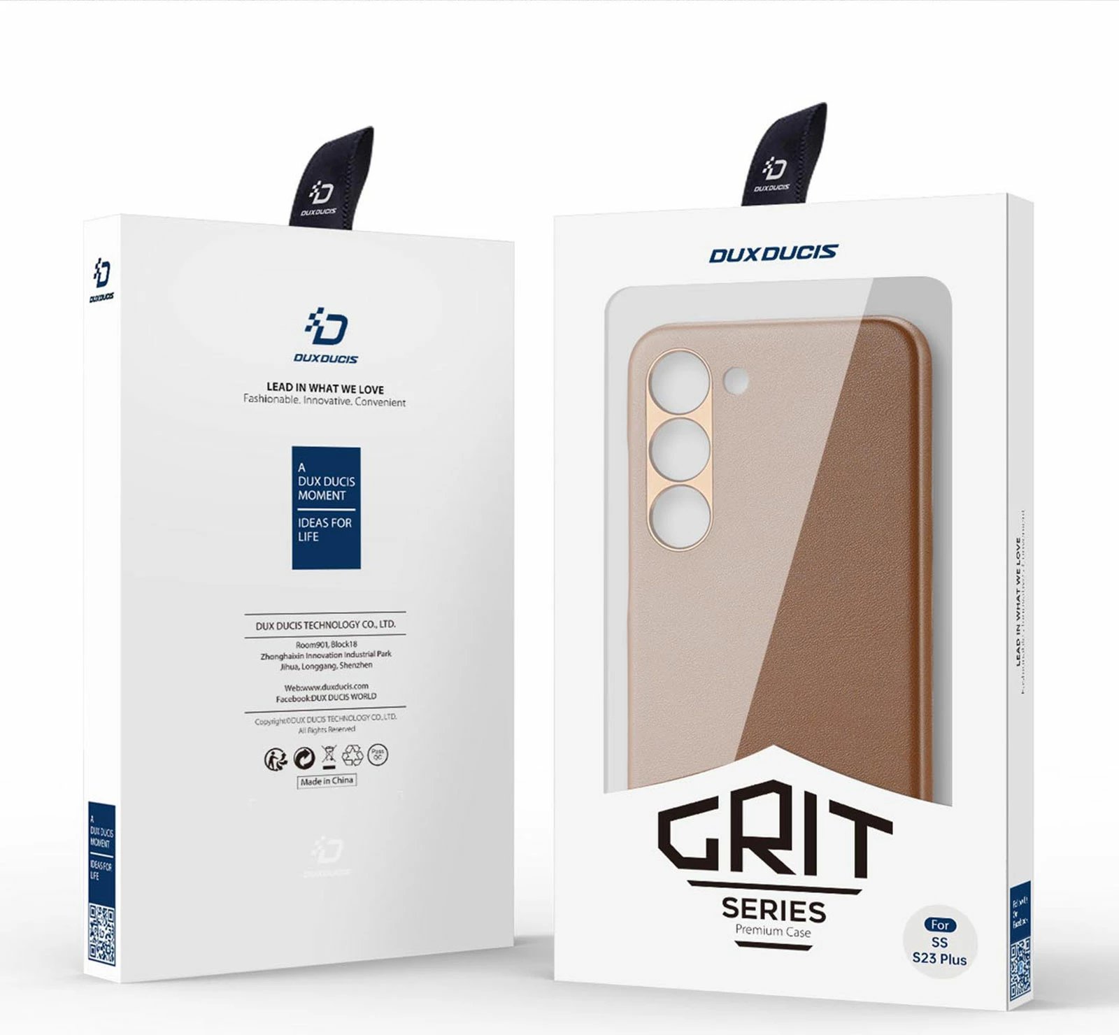 Mbështjellës Dux Ducis Grit për Samsung Galaxy S23+, lëkurë ekologjike, Kafe