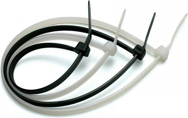 Lidhëse kabllosh Techly 306370, 200 x 2.5 mm, 100 copë, e zezë