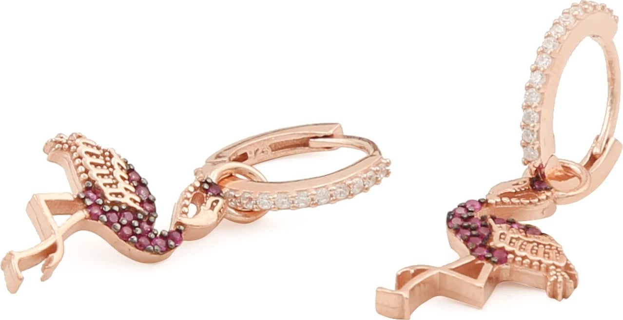 Vathë argjendi flamingo, ngjyrë rozë e artë dhe e kuqe, Jumeon, 10262FLM