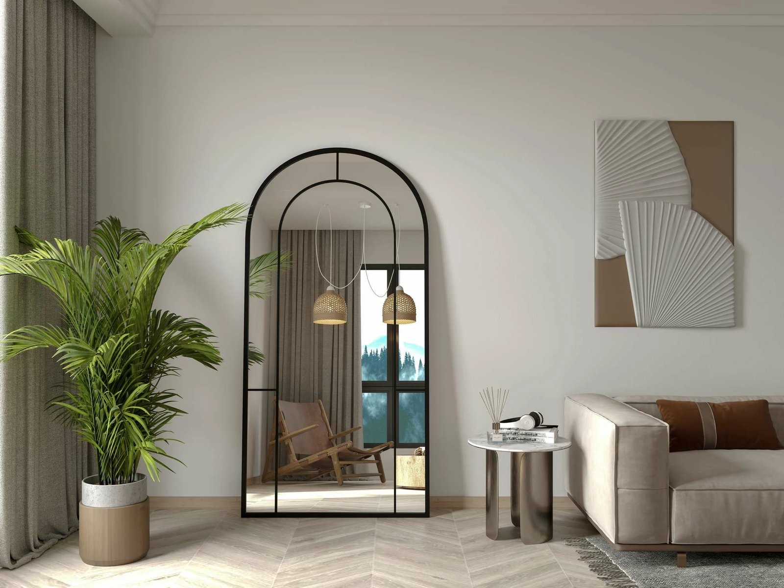 Pasqyrë e gjatë, kornizë e zezë, Skye Decor, 90x180cm