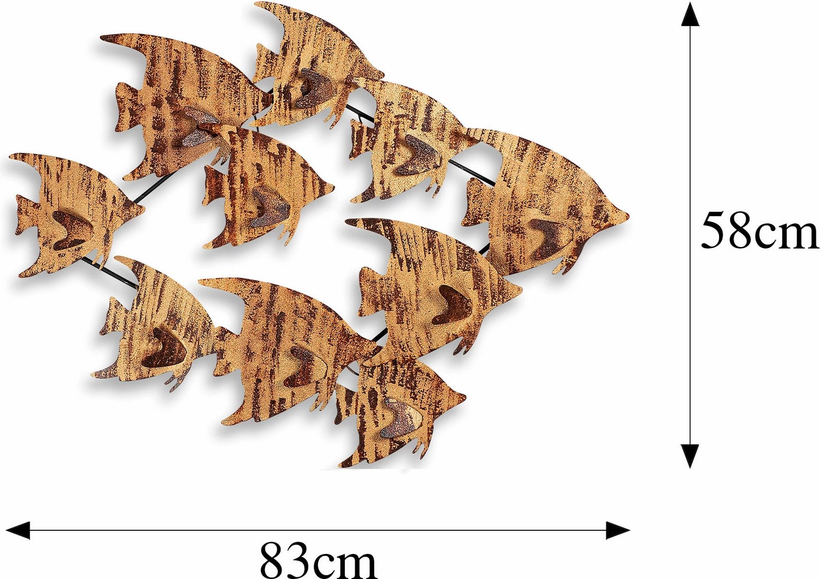 Aksesor dekorativ metalik për mur, Wallity, Melek v2