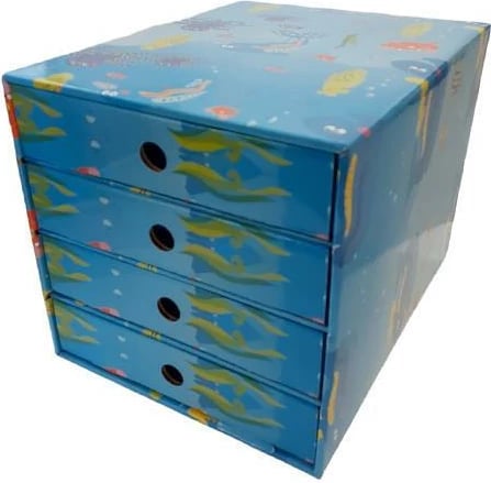 Njësi sirtarësh Next me 4 sirtarë, dizajn peshku, A4