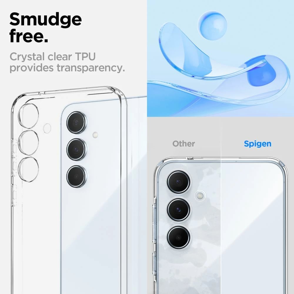 Mbështjellës Spigen Liquid Crystal për Samsung Galaxy A55 5G, TPU i hollë, përthithje goditjesh, përshtatje precize, transparent, 1x