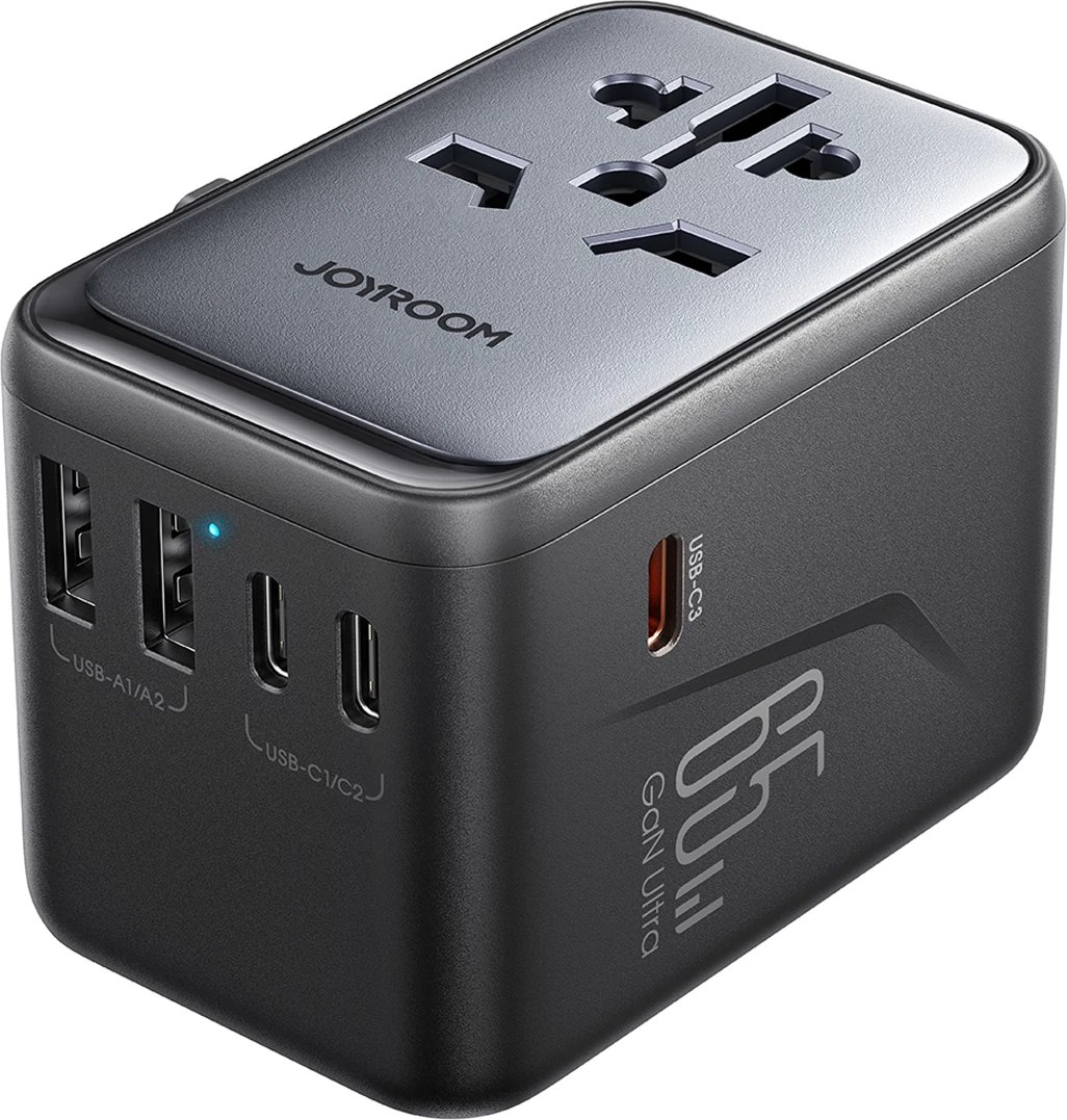 Adapter udhëtimi universal Joyroom JR-TCW02, 65W, 3x USB-C, 2x USB-A, i zi