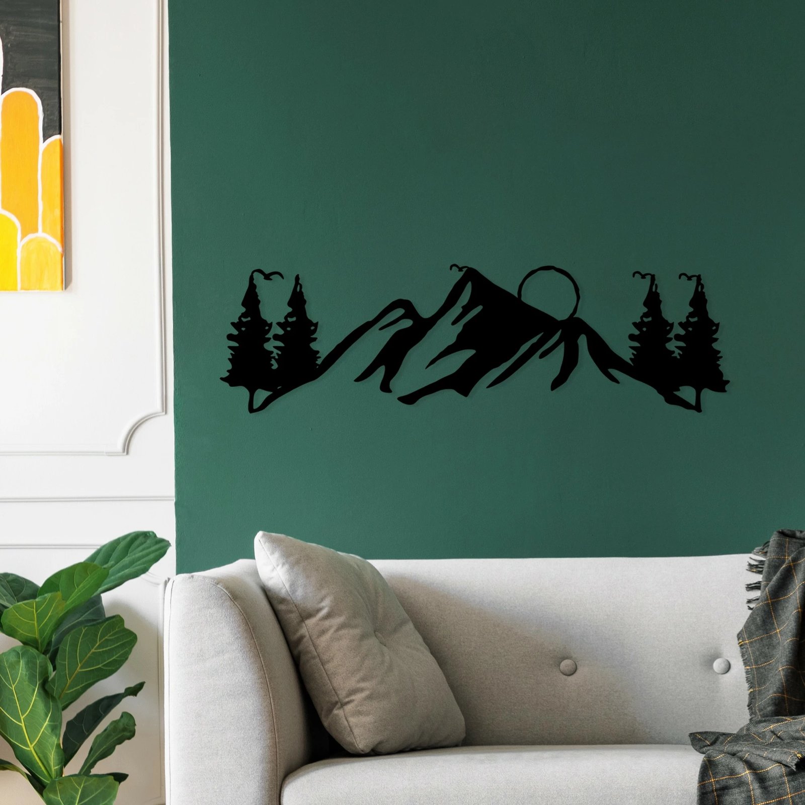 Aksesor dekorativ metalik për mur, peizazh, Wallity, Landscape 3