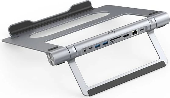 Stand ftohës me docking station I-Tec, Metal, USB-C, deri 15.6 inç, gri