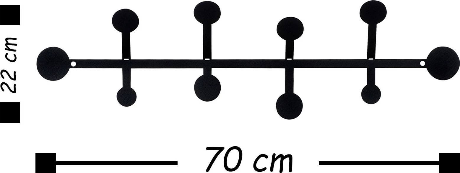 Varëse muri metalike Wallity, Rod, ngjyrë e zezë