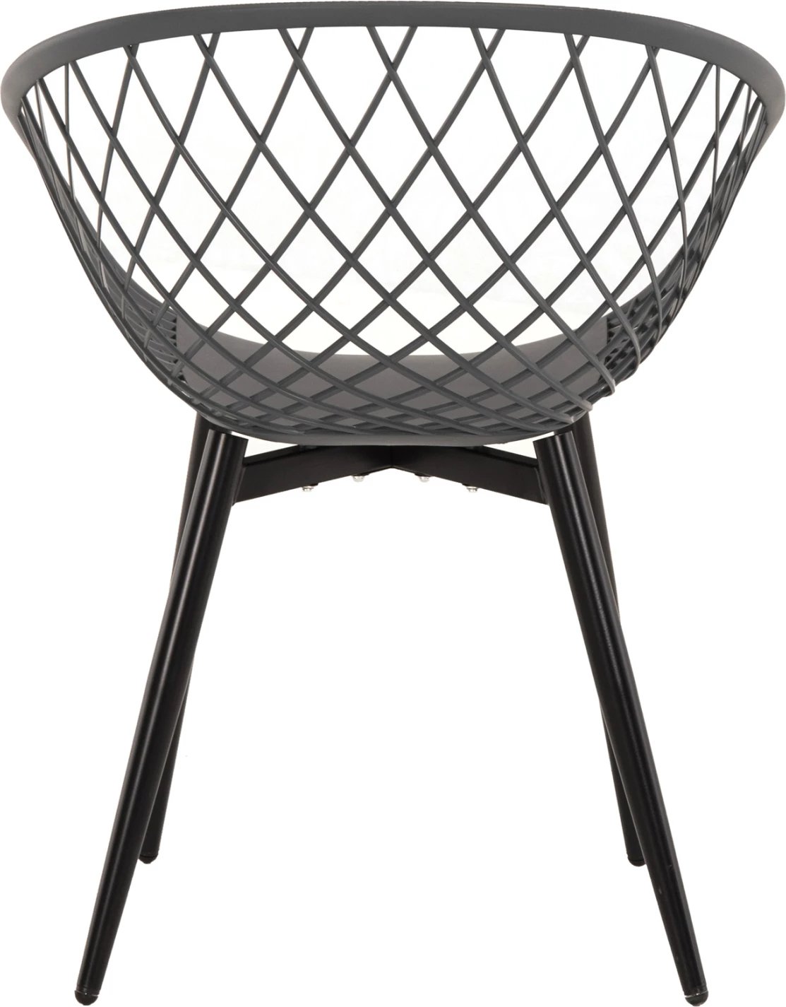 Karrige me krahë ARIADNE FH8001.30, ngjyrë gri, polipropilenë, këmbë metali të zeza, 63x56x80H cm, set prej 4 copë