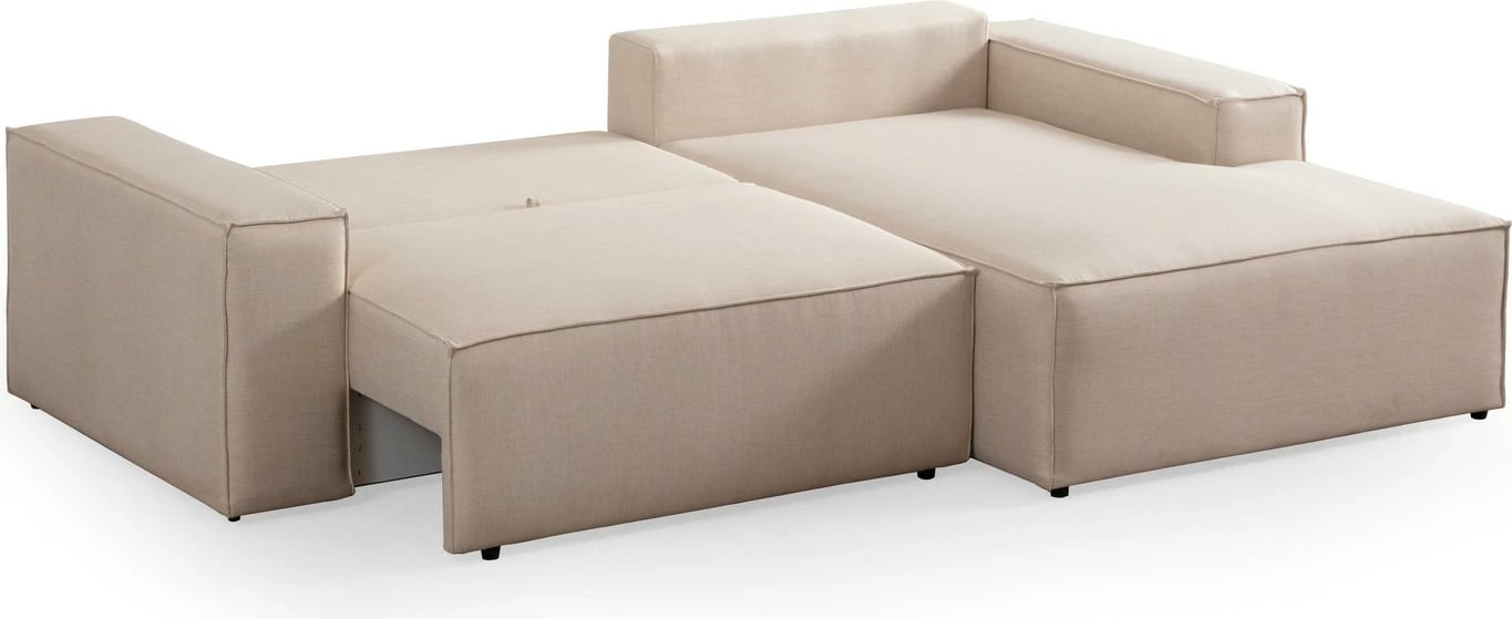 Kënd-sofë krevate Atelier del Sofa, kënd i djathtë, ngjyrë ecru