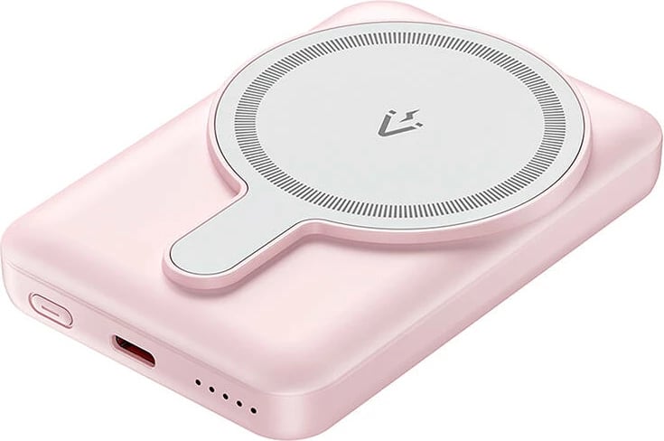 Powerbank Vention FHSP0, 5000mAh, 20W, wireless magnetik, rozë