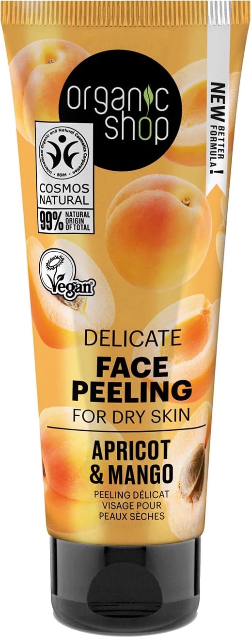 Peeling fytyre unisex Natura Siberica Organic Shop Apricot Delicate, 75ml