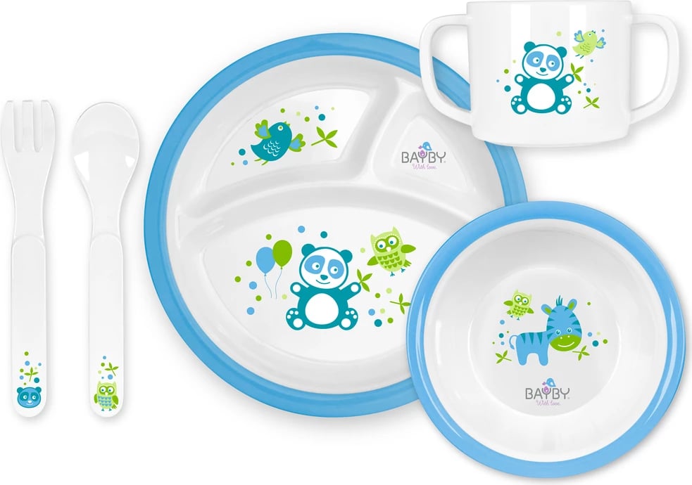 Set enësh për fëmijë Melamine BAYBY BFS 6501, me dizajn, 5 pjesë