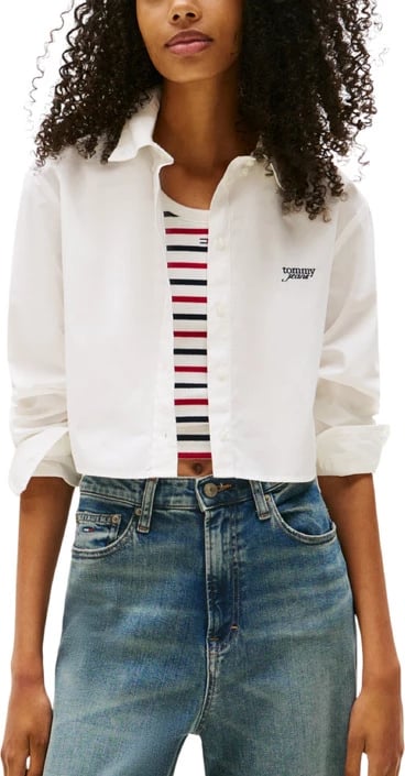 Këmishë Tommy Hilfiger Jeans femra e bardhë