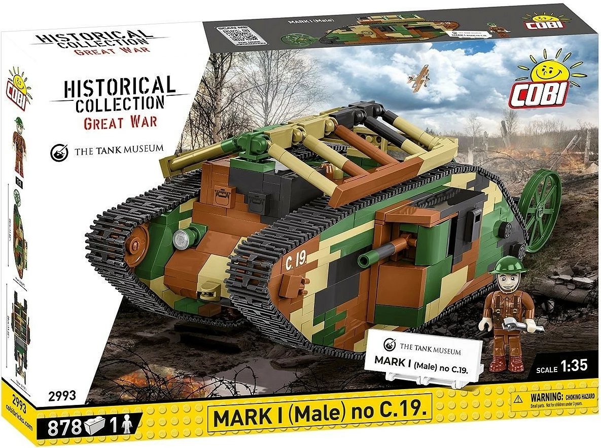 Set blloqesh Cobi Klocki Mark I Male NO C.19, 878 pjesë, Kamuflazh
