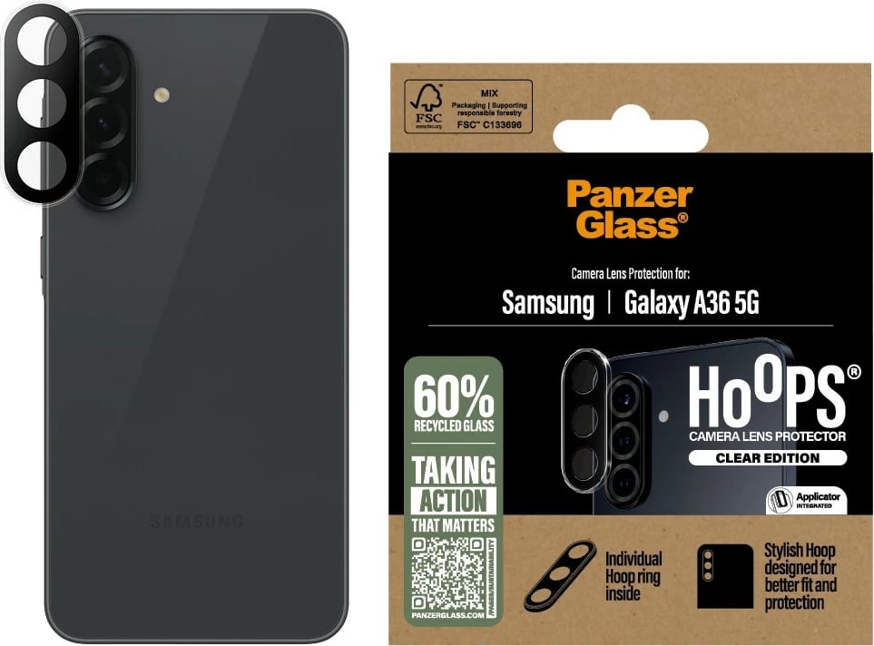 Mbrojtës lente PanzerGlass për Samsung Galaxy A36 5G, transparent