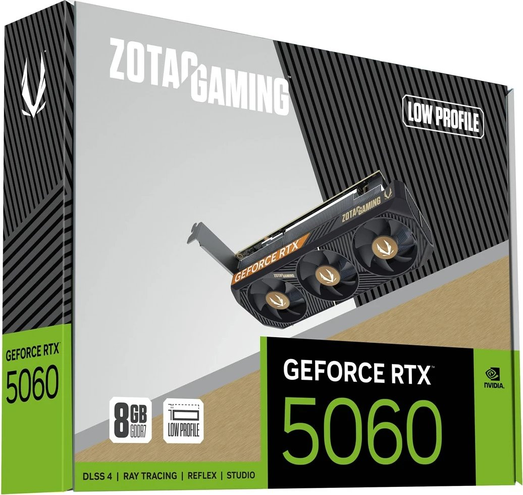 Kartelë grafike ZOTAC GAMING GeForce RTX 5060 Low Profile, 8 GB GDDR7, e zezë
