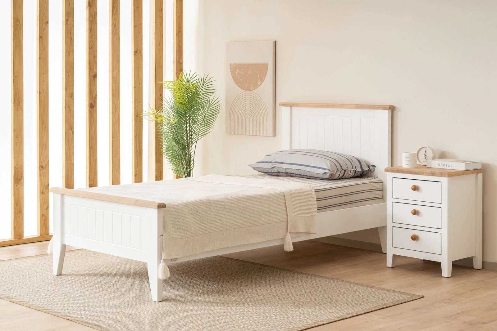 Krevat teke Hanah Home, stil modern country, 90x190