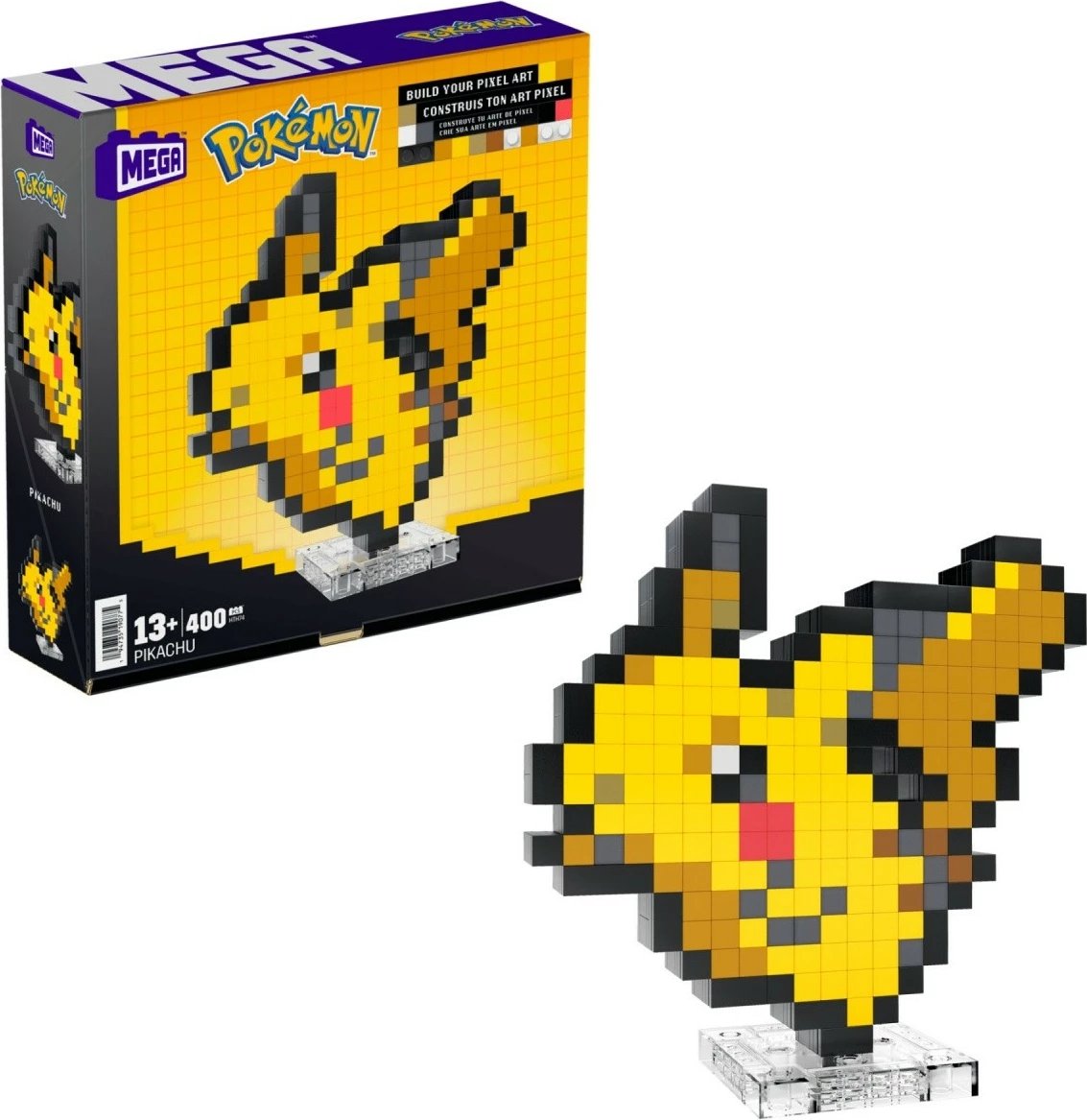 Set ndërtimi Mega Bloks Pokémon Pixel Pikachu, 400 pjesë, Plastikë