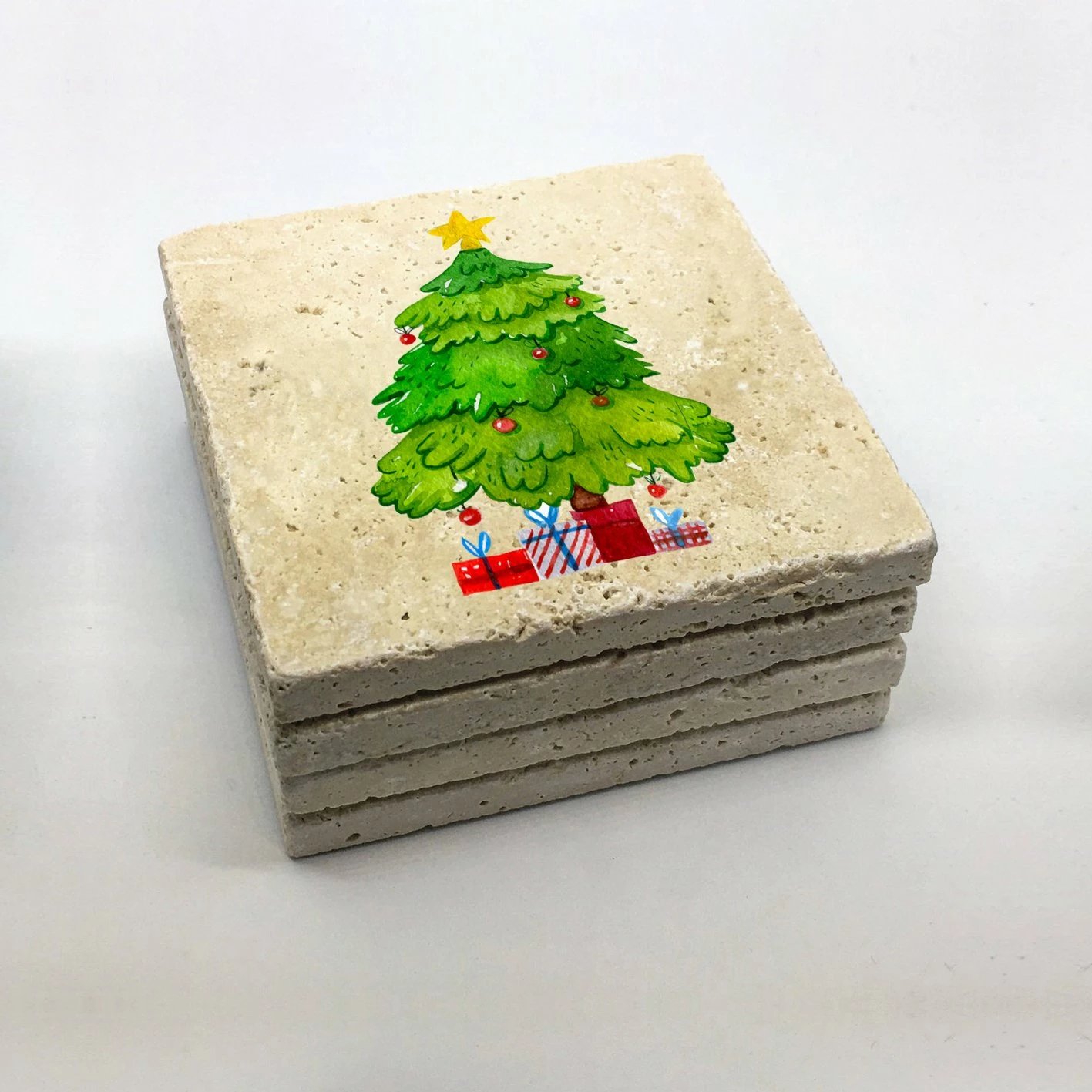 Set 4 copë mbrojtëse gote prej guri natyral, shumëngjyrëshe, Hermia, TBA85019