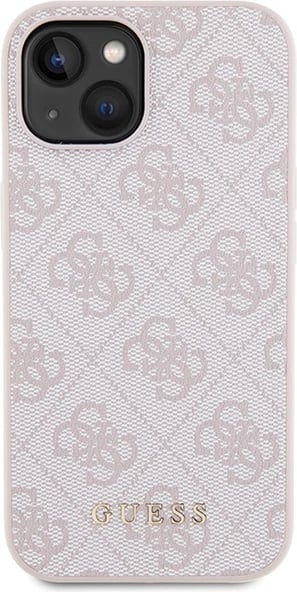 Mbështjellës Guess 4G Big Metal Logo për iPhone 15 Plus, rozë