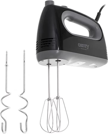 Mikser dore, Camry, CR 4220, 5 shpejtësi Turbo 300W/750W, grep e rrahëse inoksi 21cm, zi