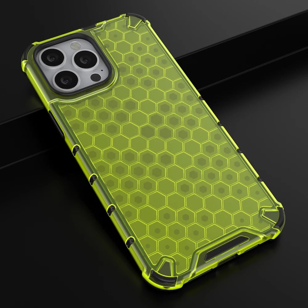 Mbështjellës Hurtel Honeycomb për iPhone 13 Pro Max, i gjelbër