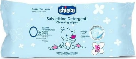 Letra të lagura pastruese Chicco unisex 16 copë