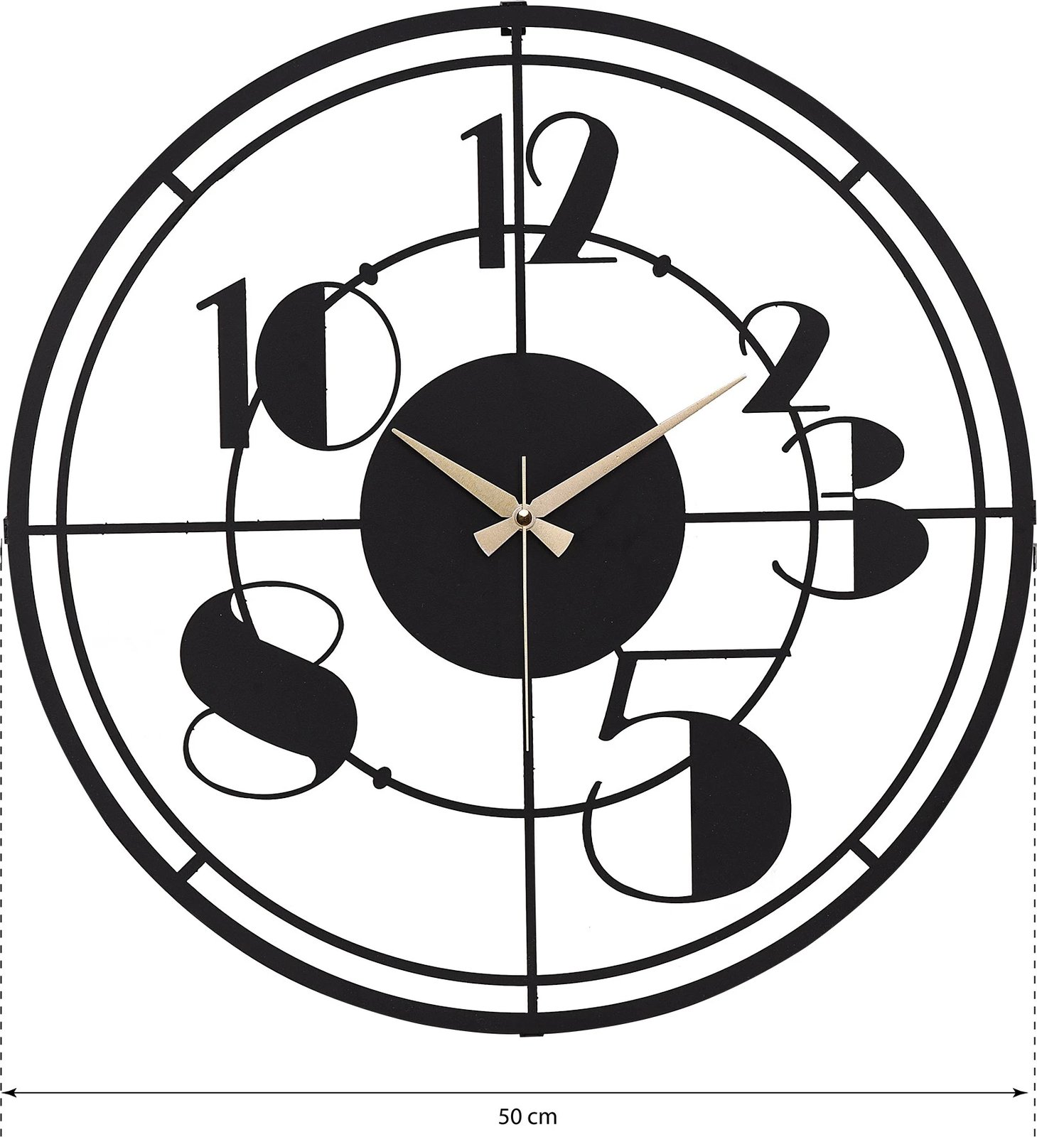 Orë muri dekorative prej metali, Wallity, Netro, e zezë