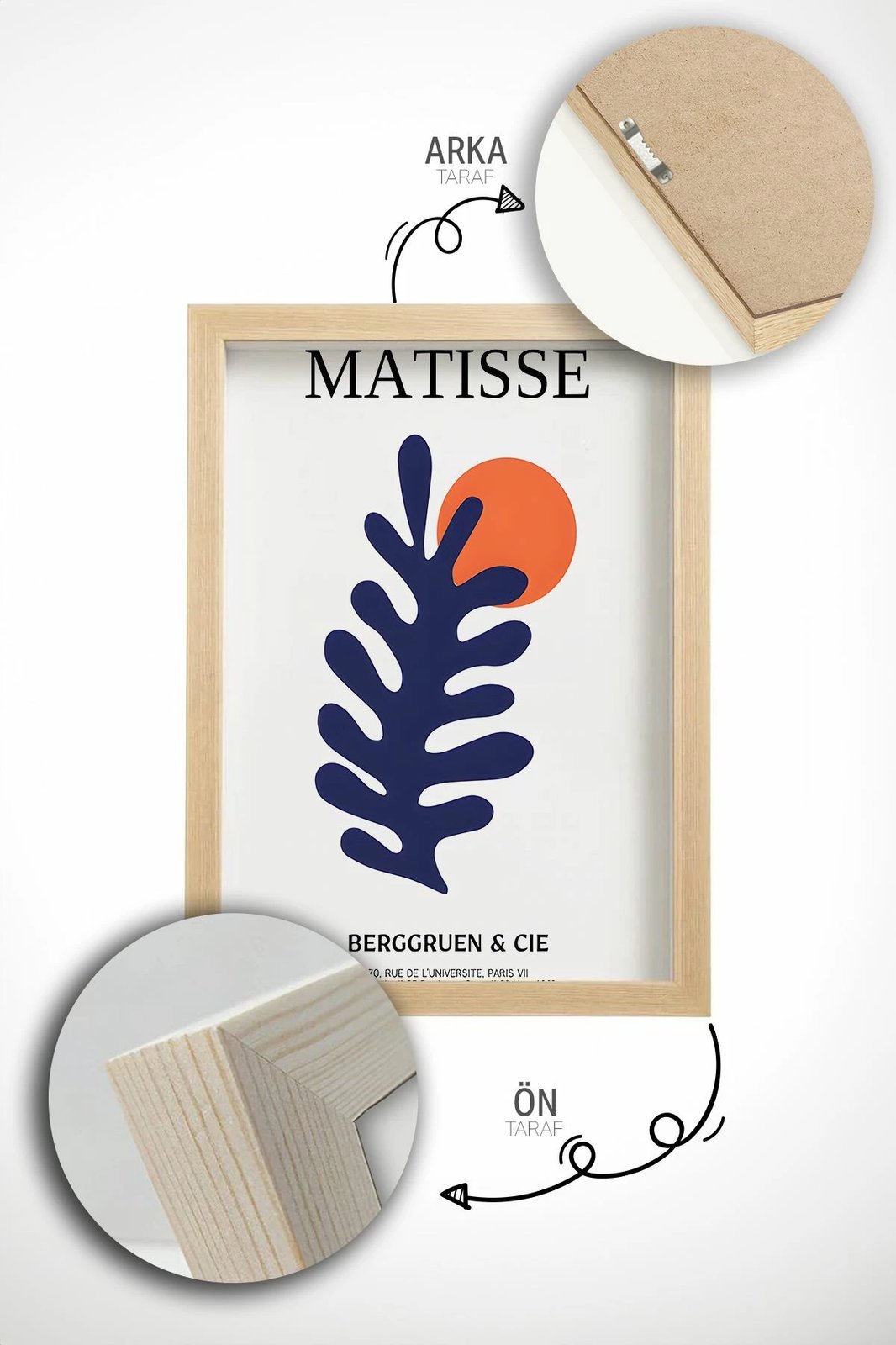 Set pikturash dekorative me kornizë, 3 copë, Wallity, Artvmodel17-Ahsap