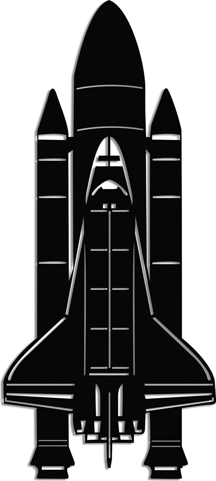 Aksesor dekorativ metalik për mur, raketë hapësinore, Wallity