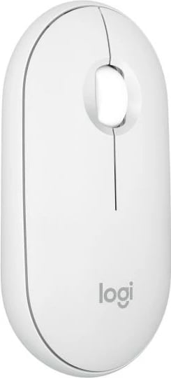 Maus Logitech Pebble Mouse 2 M350s 910-007013 Bluetooth Wireless, Easy-Switch 3 pajisje, Silent Touch, i bardhë
