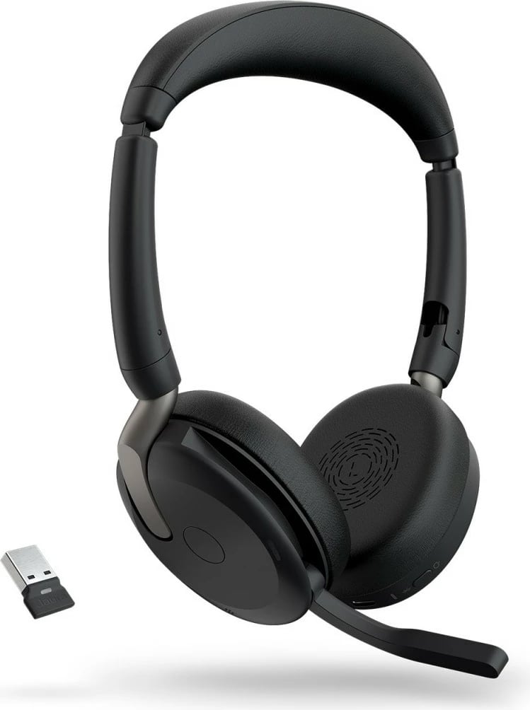 Kufje Jabra Evolve2 65 Flex Link380a UC, Stereo, Bluetooth, me mikrofon, e zezë