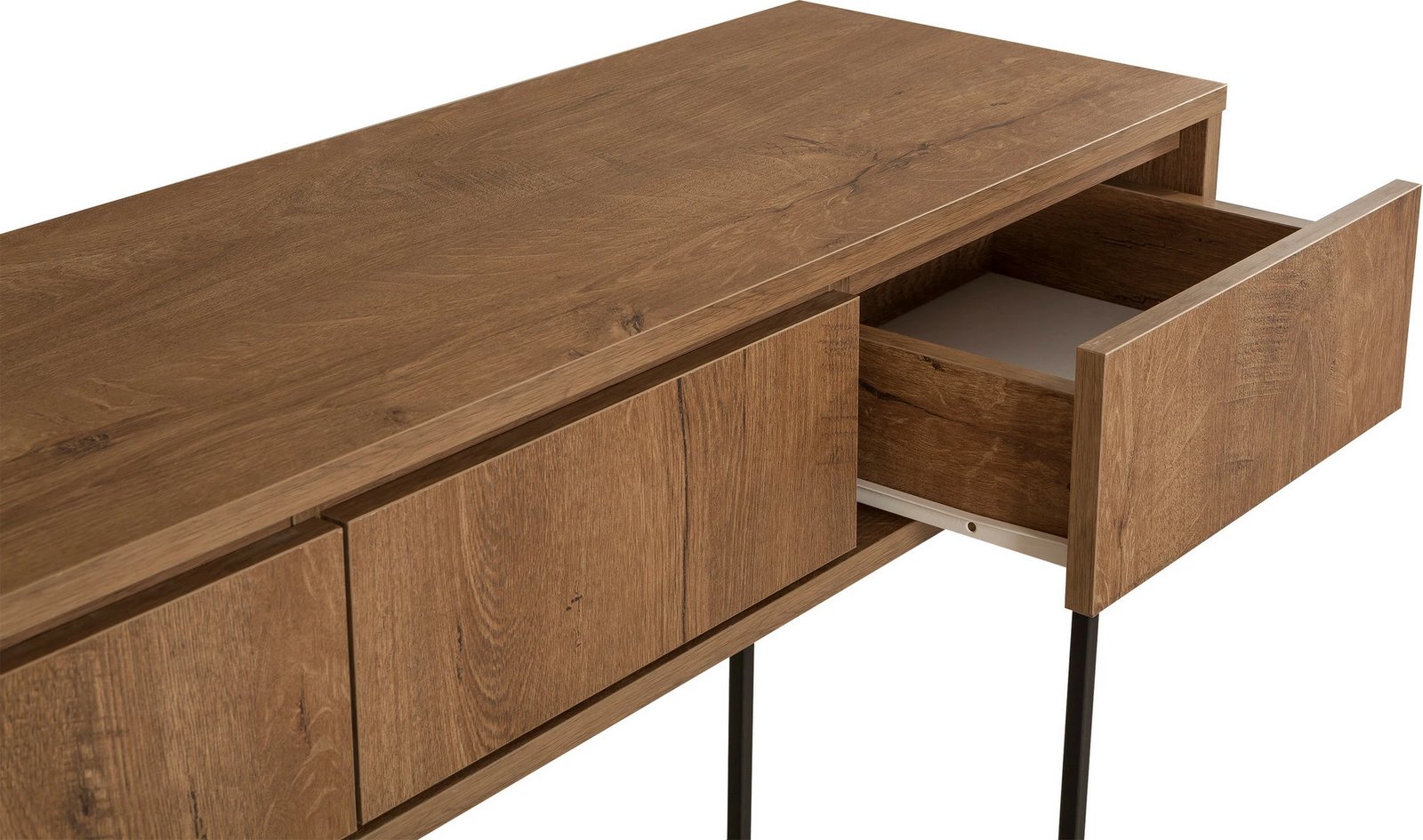 Komodë moderne, ngjyrë arre dhe e zezë, Skye Decor, 120x90x36cm