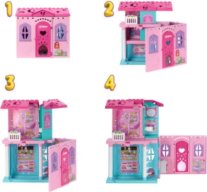 Shtëpi lodër Barbie Chelsea e palosshme me aksesorë, Mattel JFW49, Rozë/Vjollcë, set