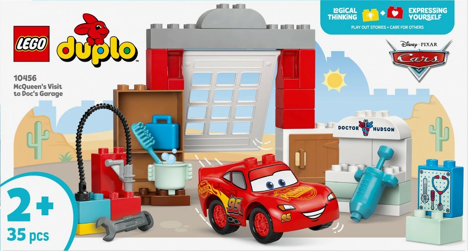 Set ndërtimi LEGO DUPLO Cars 10456, McQueen's Visit to the Mayor's Workshop, 35 pjesë