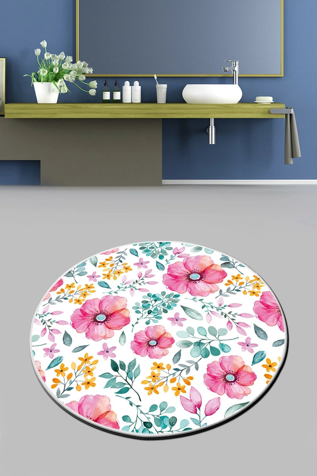 Tapet për banjo Mijölnir, Azalea, shumëngjyrësh, 80x80cm