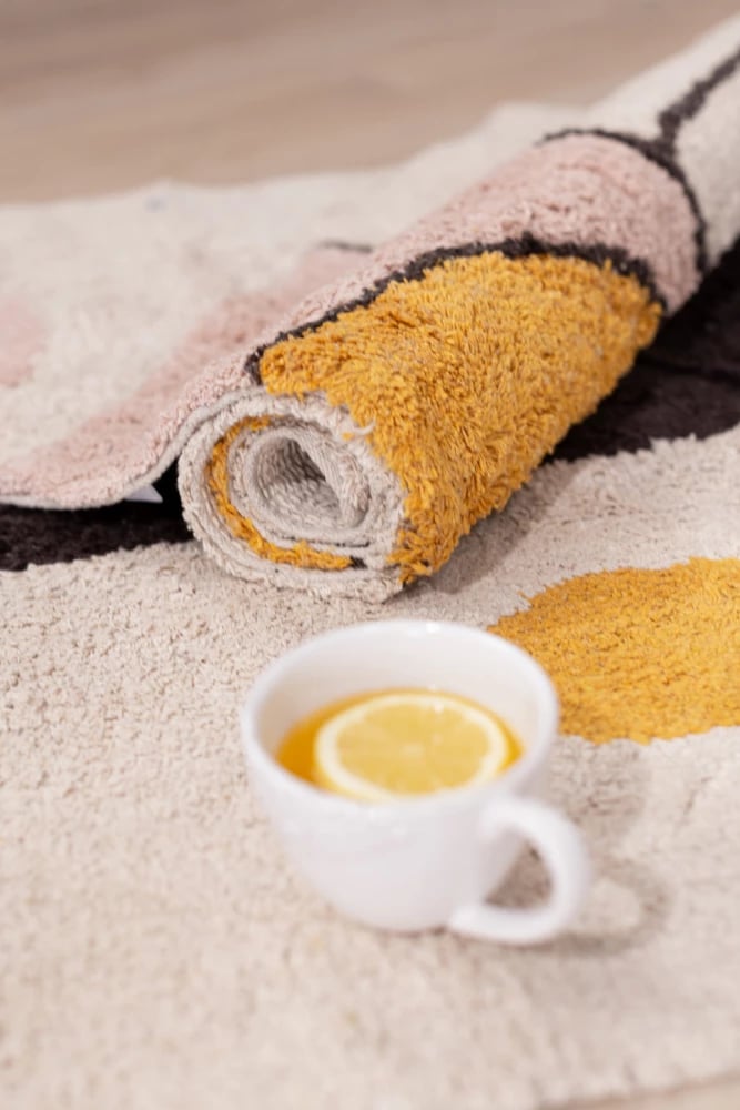 Qilim me motive gjeometrike, pambuk, shumëngjyrësh, 60x90cm