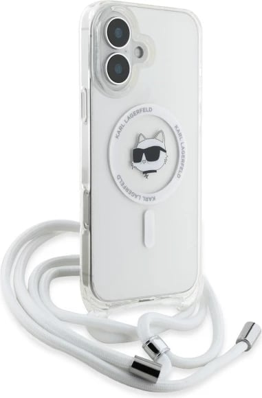 Mbështjellës Karl Lagerfeld IML Choupette Head & Cord MagSafe për iPhone 16, Transparent